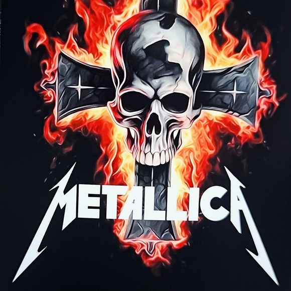 4x6 Metallica Heavy Metal Band Skull on a Cross Oil Painting Matte Art‎ Print - Picture 4 of 6